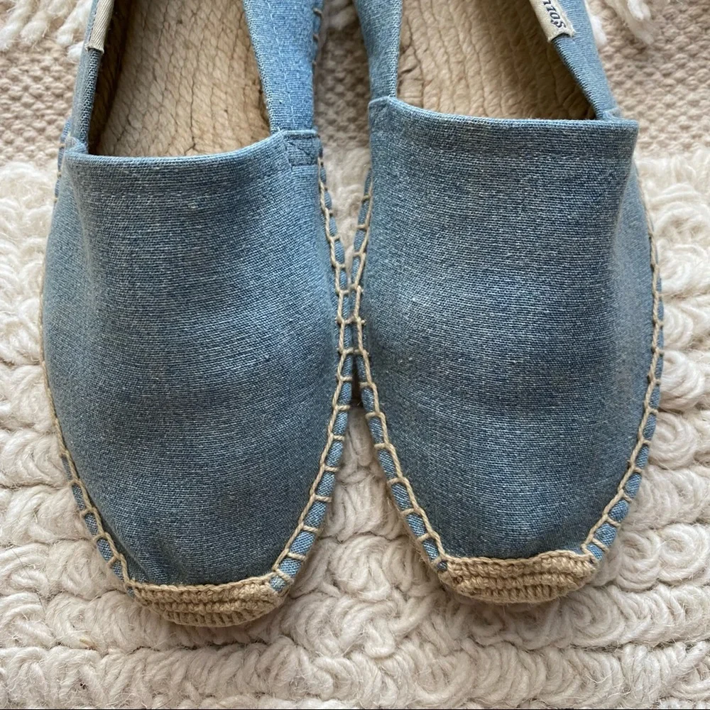 SOLUDOS light blue chambray slip on espadrilles 6